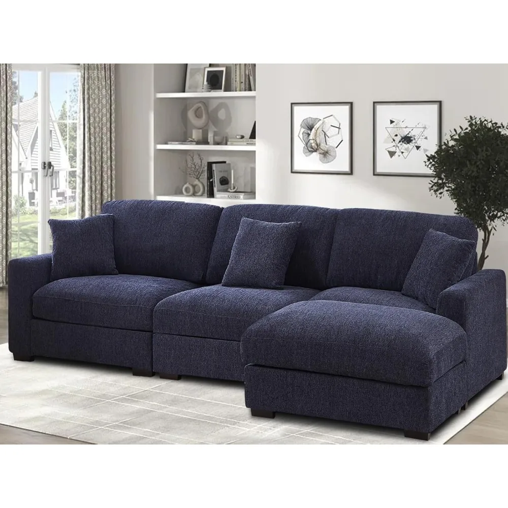 3 Seater Sofa Couch Deep Sectional Sofa With Chaise Comfy Modular Sectional Couch for Living Room Apartment With Home Furniture