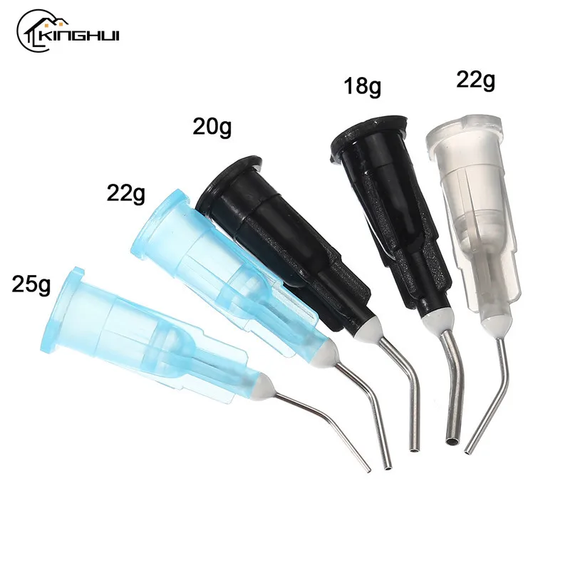 100pcs Irrigation Bent Needle Tips Welding Flux Dental Flow Sealant Etchant Composite Resin Acid Reagent Syringe Tips Equipment