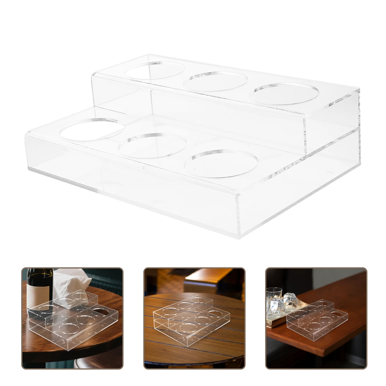 

Acrylic Wine Organizer For Coffee Bar Syrup Holder Transparent Storage Kitchen Countertop Dispenser Stand Soy Sauce Holder Clear
