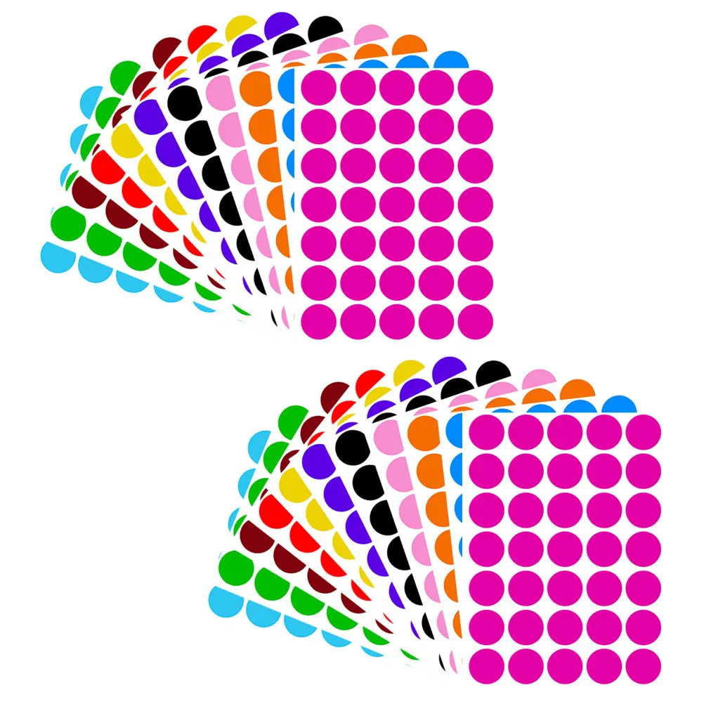 

420pcs Colored Round Dot Adhesive Label Stickers For Files Documents Storage Color Coding Round Labels Seal Envelope Sealing