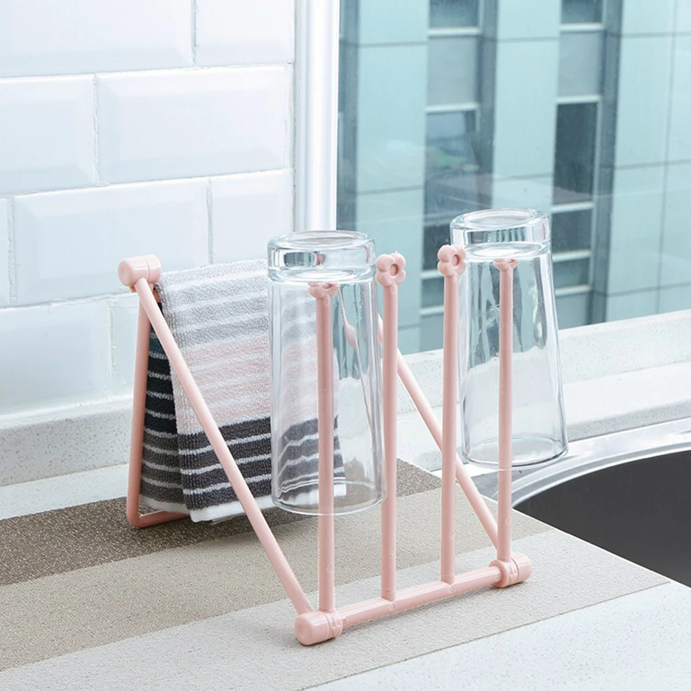 

2 Pcs Shelf Towel Hanger Kitchen Holder Storage Rack Organizer Pp Dishcloth Cup Placing Drainage