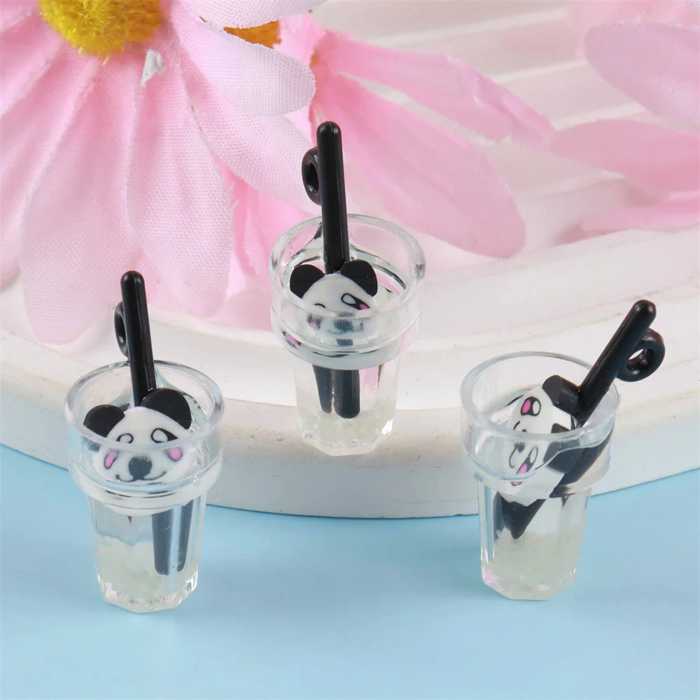 10/30/50/100pcs Luminous 3D Beverage Juice Cup Charms Pendant For Jewelry Making Diy Earrings Keychain Handmade Accessories