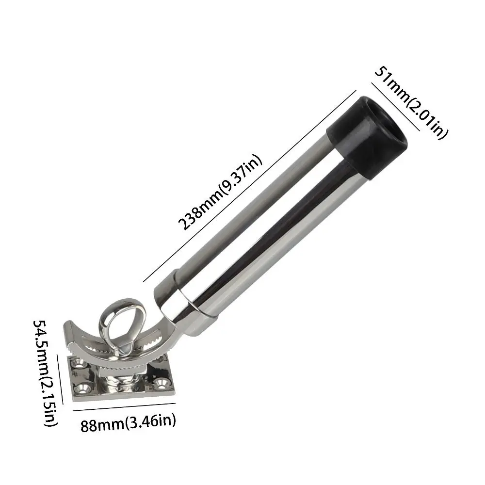 316 Stainless Steel Fishing Rod Holder 360 Degree Rotating Rotatable Rod Bracket Heavy Duty Marine Grade Marine Rod Bracket