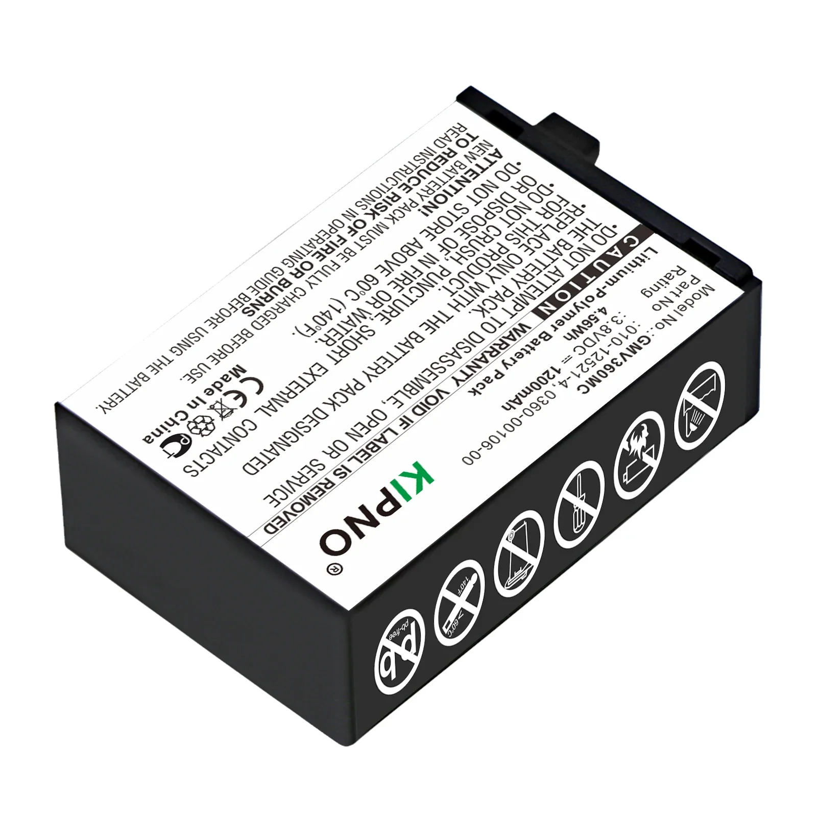 

Camera 1200mAh Battery For Garmin 010-12521-40 360-00106-00 361-00106-00 Virb 360