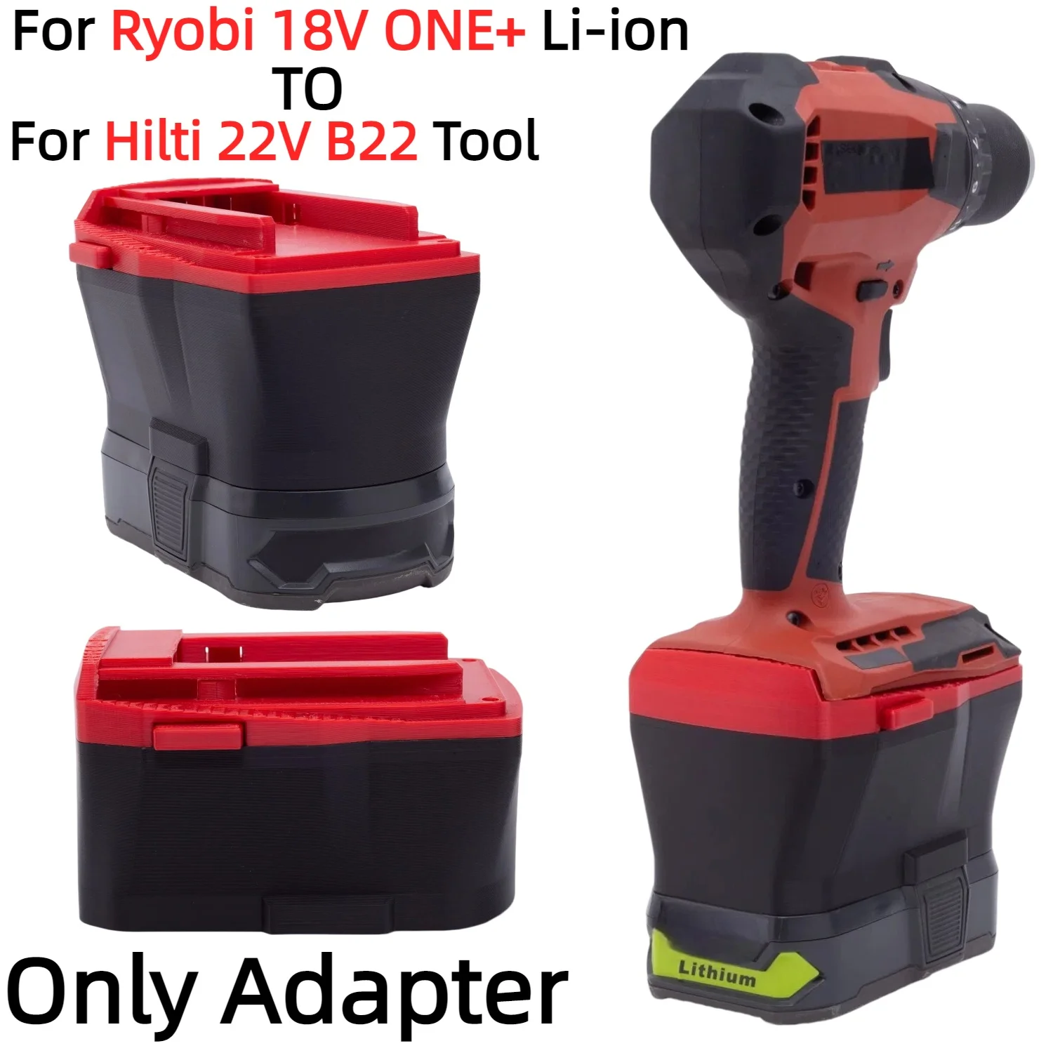 

Battery Adapter for Ryobi 18V ONE+ Lithium Ion Converter TO Hilti 22V B22 Cordless Drilling Tools Accessory(Only Adapter)