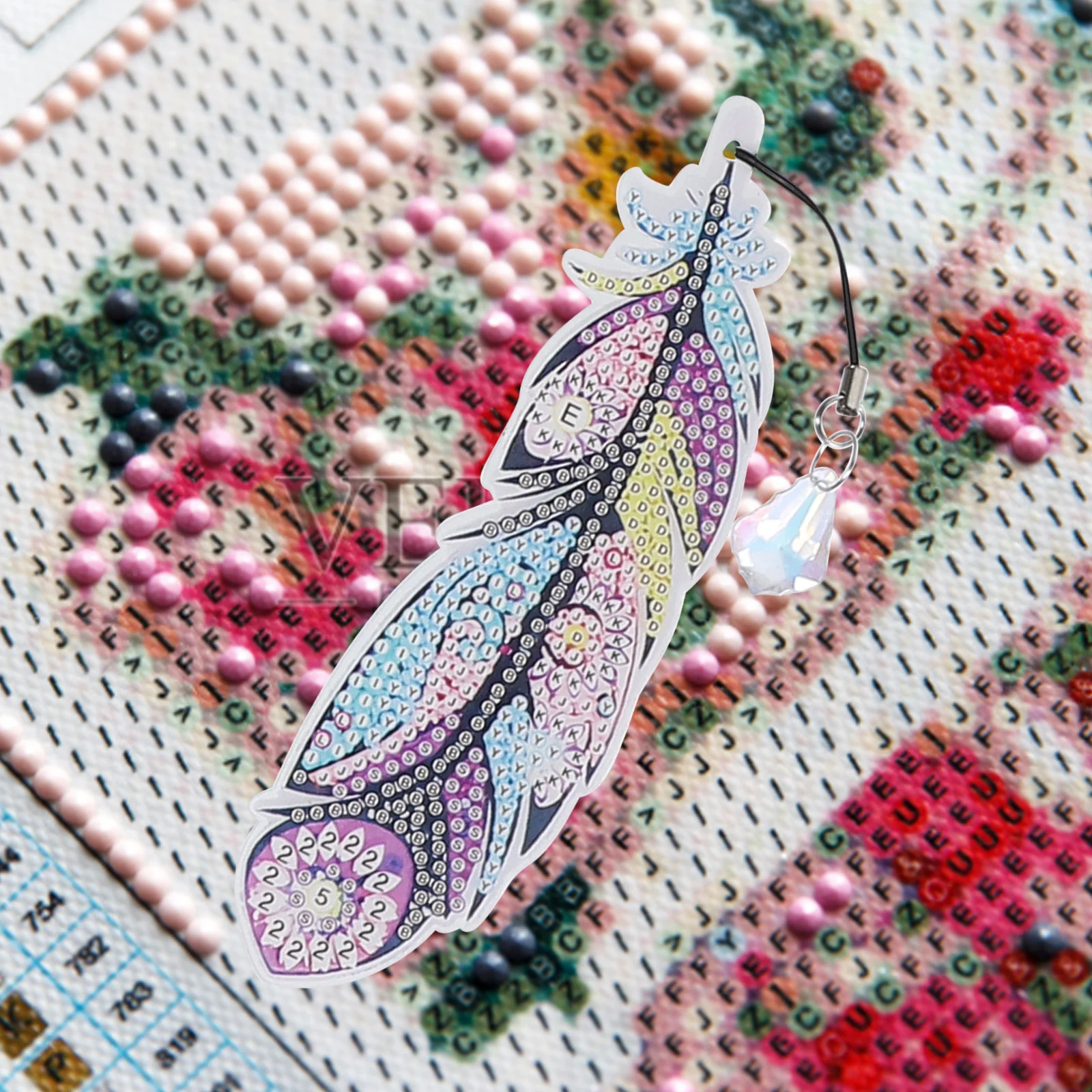 

1Set Acrylic DIY Art Bookmark Plume Shape Handmade Reading Marker Gift Decorative Page Marker Durable