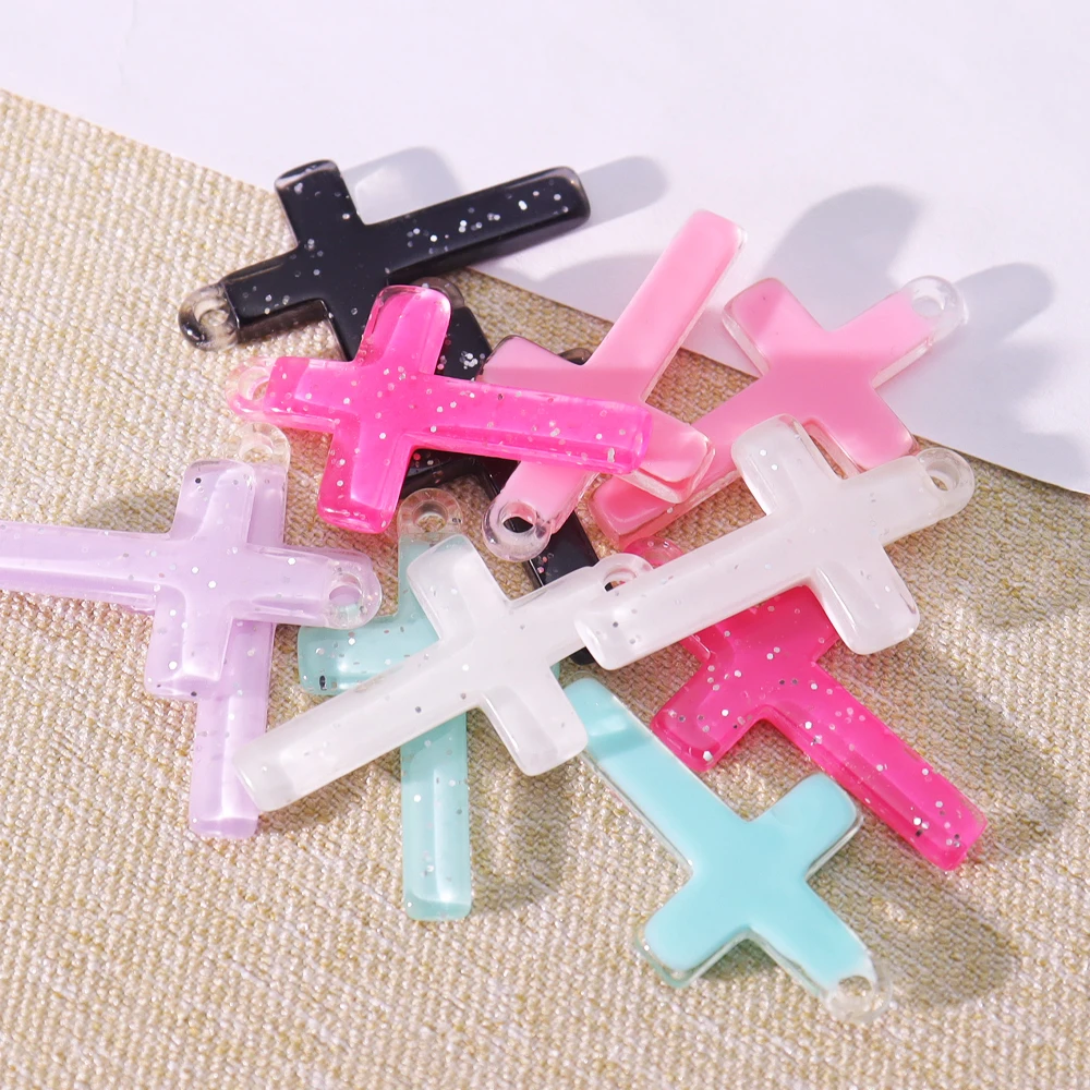 

6pcs DIY earring pendant Flatback resin cross charms Jewelry necklace pendant for earrings diy Keychain parts