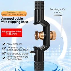 ACS-2 Armored Cable Stripping Knife 8-28.6mm&4-10mm Fiber Optic Jacket Slitter Cable Sheath Cutter Cable Wire Stripper Tools