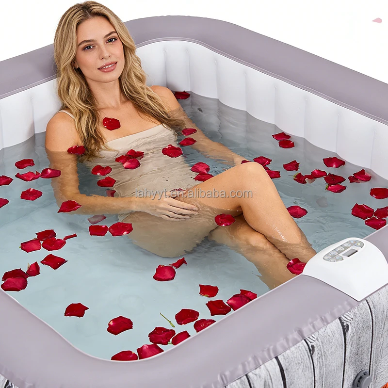 Coofull Portable Inflatable PVC Swimming Pool & Spa Bathtub for Easy Heating Waterproof Lightweight Relaxation 185x185x65cm
