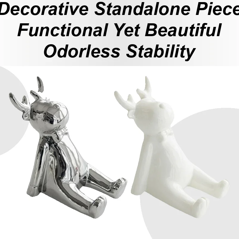 

Cell Phone Stand Deer-Shaped Phone Holder For Desk Tabletop Electronics Cradle Cute Animal Figure For Home Library Dormitory