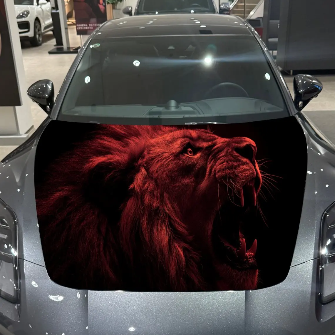 

Power Lion Bold Style Thrill PVC Car Hood Wraps, Self-Adhesive Waterproof Car Bonnet Decal Sticker, Car Decoration Protection St
