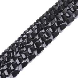 Agat : Twist AA Grade Black Agat Beads Strand 15