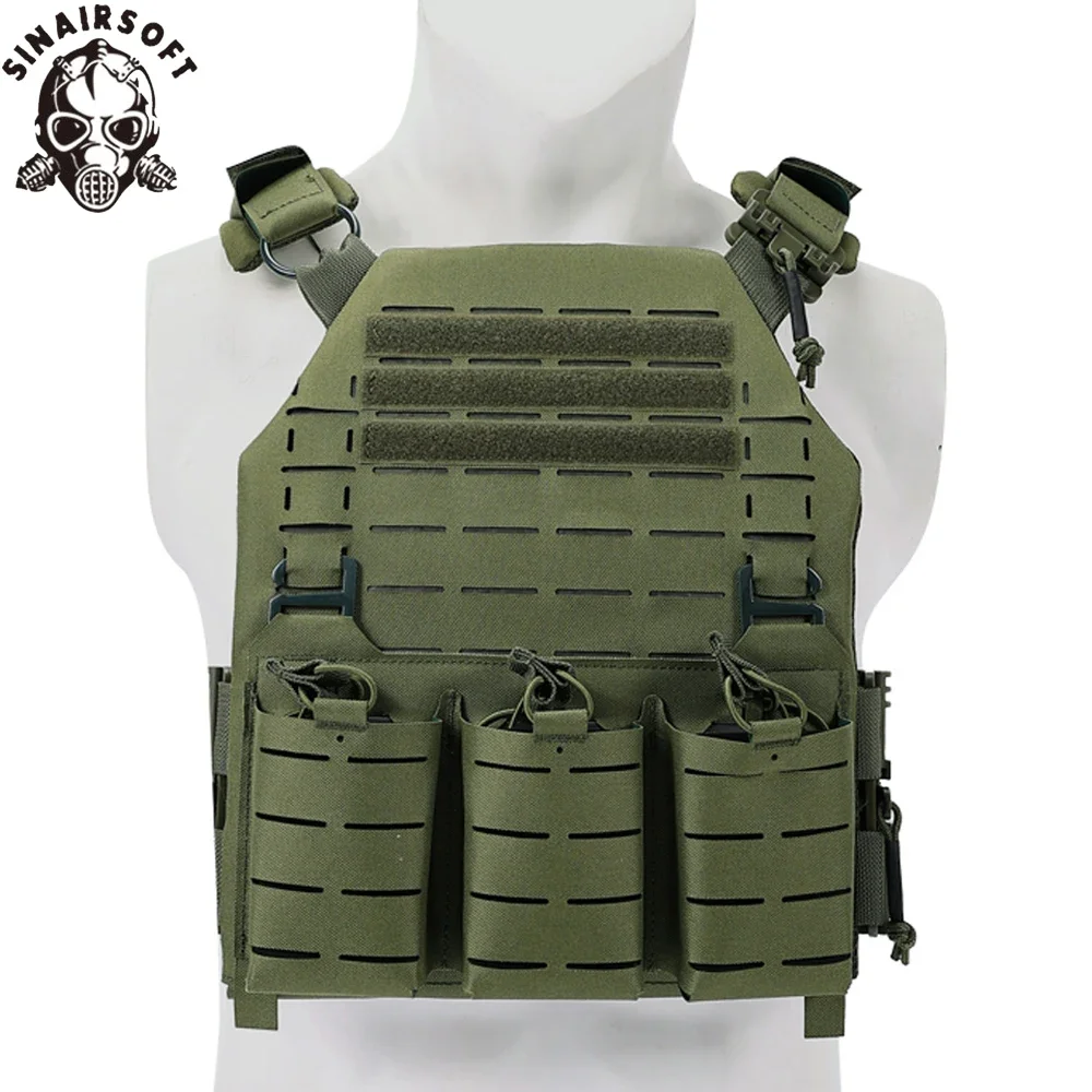 Tactical Plate Carrier Vest With Quick Release Security Chaleco Táctico Bandolier Laser Cut Vest MOLLE Triple Magazine Pouch