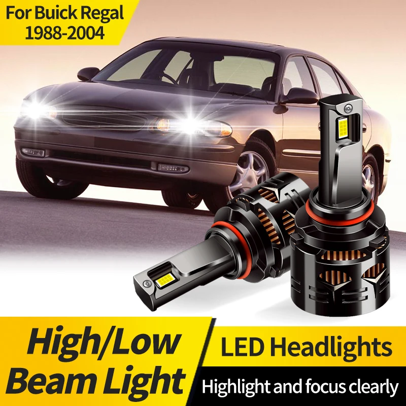 

2PCS 9005 HB3 LED Headlight Bulb CSP 9006 HB4 Car Headlamp Mini Canbus Hi/Lo Beam Bulb Turbo Light For Buick Regal 1988-2004