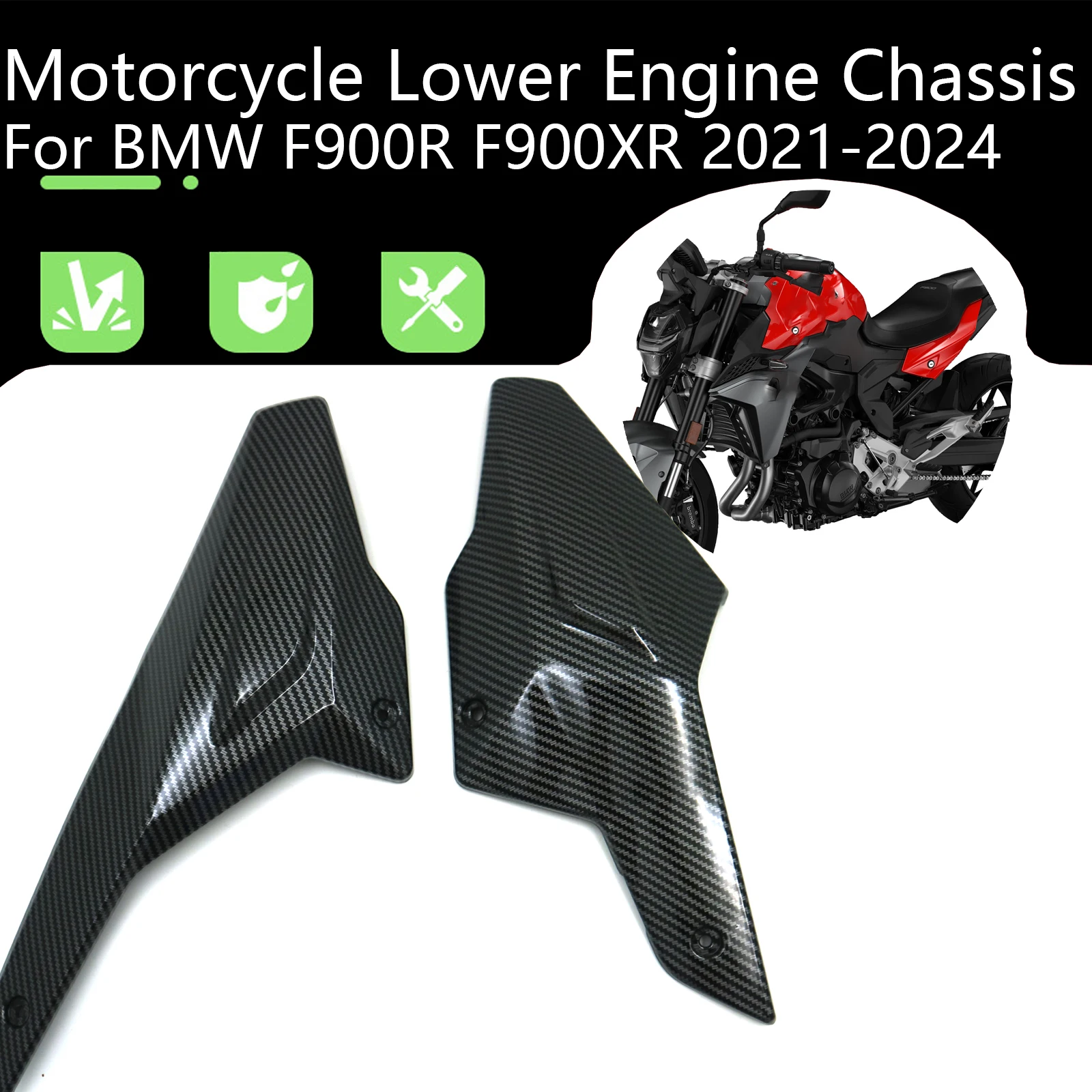 For BMW F900R F900XR 2021-2024 Motorcycle Accessories Lower Engine Chassis Guard Skid Plate Spoiler Cover ABS Carbon Fiber New