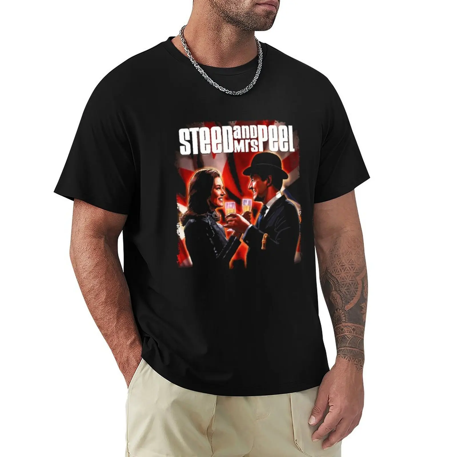 

STEED AND MRS PEEL T-Shirt vintage anime shirt funny shirt cotton mens designer t shirt