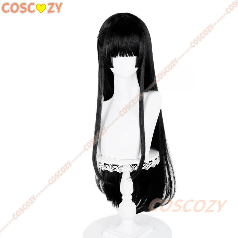Jogo wuwa wuthering onda chisa peruca cosplay halloween anime festa feminino roleplay longo preto perucas retas