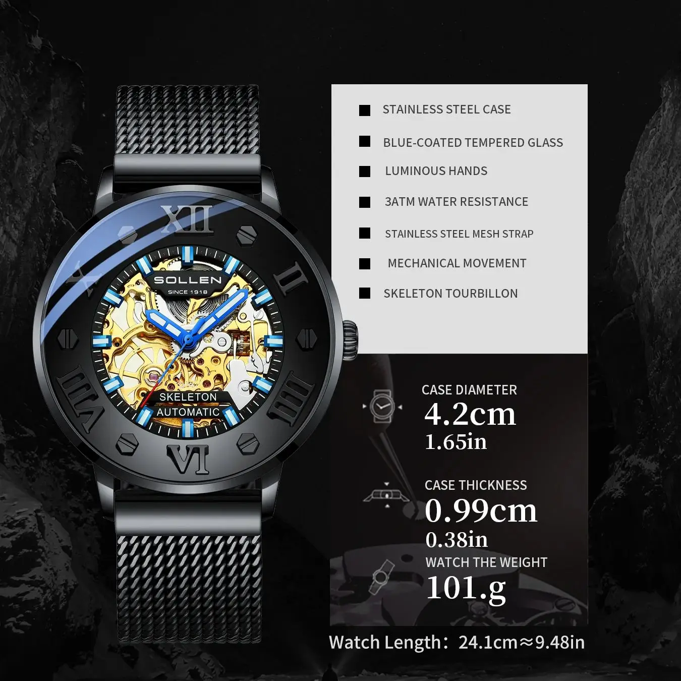 SOLLEN/Original Design: Male Personalized Trendy Brand Watch SL307