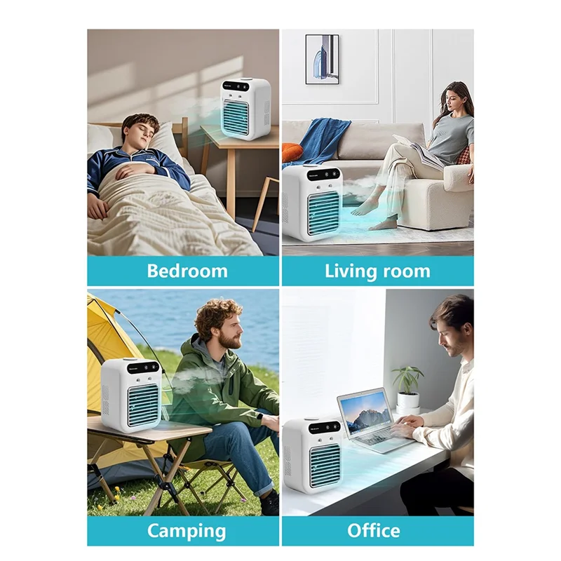 

HHO-Mini Personal Cooling Fan,Rechargeable Evaporative Cooler, Portable Air Conditioner Fan For Small Room Outdoor