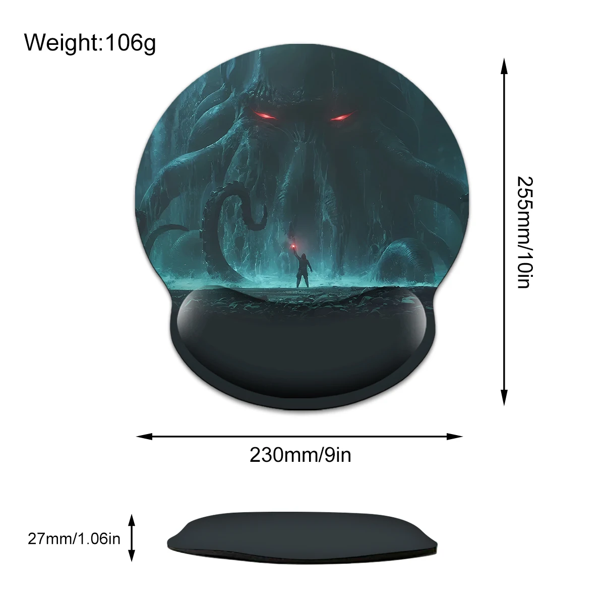 1pc A Warrior Against Monster Wrist Mouse Pad Ergonomic Soft Anti-Slip Wrist Rest Support Mat Computer Mouse Pad For Office PC