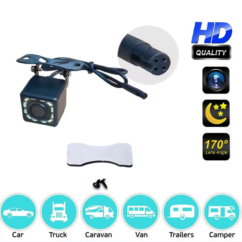 

Universal dashcam Rear camera rearview mirror Reversing image HD night vision 4-pin waterproof rearview mirror