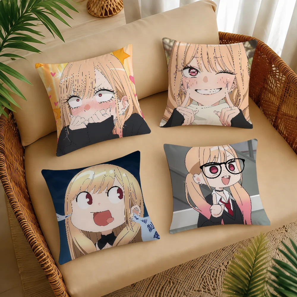 M-Marin Kitagawa Anime D-Darling Cushion Cover Square Decorative Throw Pillow Case Sofa Bed Living Room Anniversary Gifts