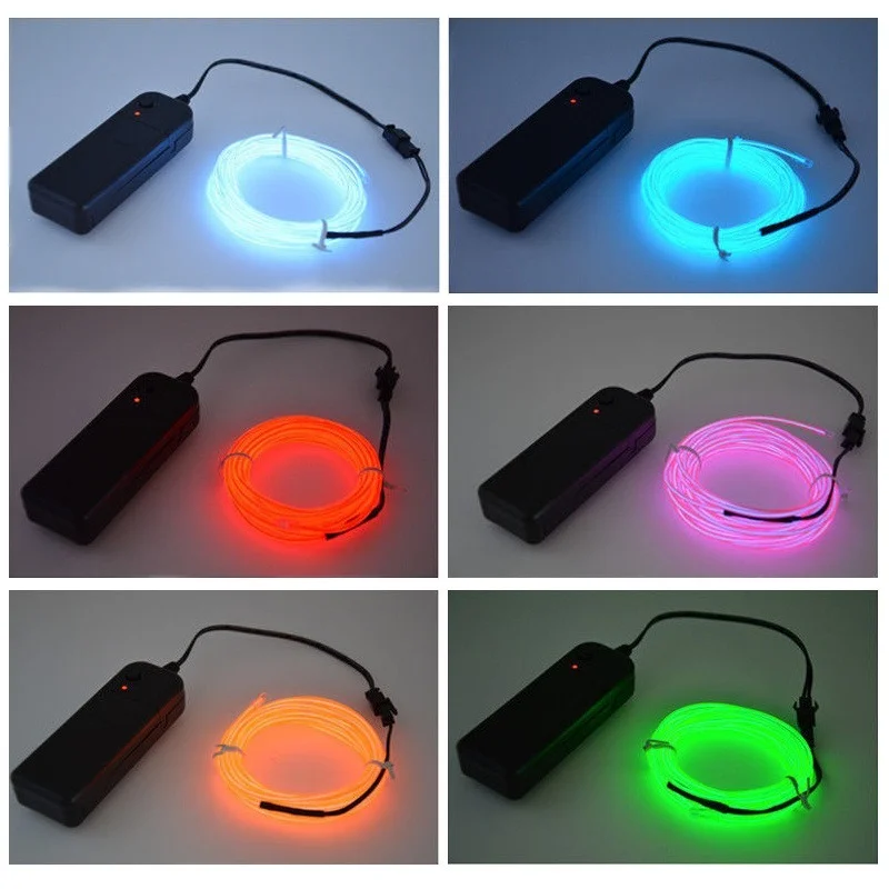 Luminous podświetlany przewód kabel 1m/3m/5m światełka do samochodu robiące atmosferę potańcówka domu Neon DIY kostiumy wystrój taśmy LED