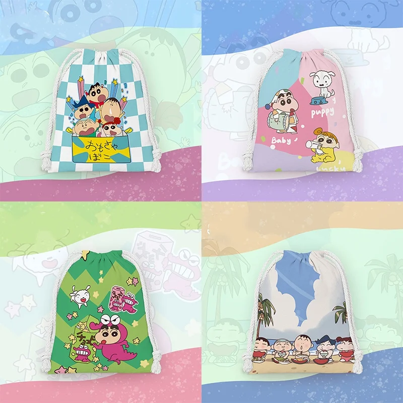 

Crayon Shinchan Children's Drawstring Bag Bundle Pocket Anime Travel Miscellaneous Toy Storage Bag Makeup Bag Portable Storage