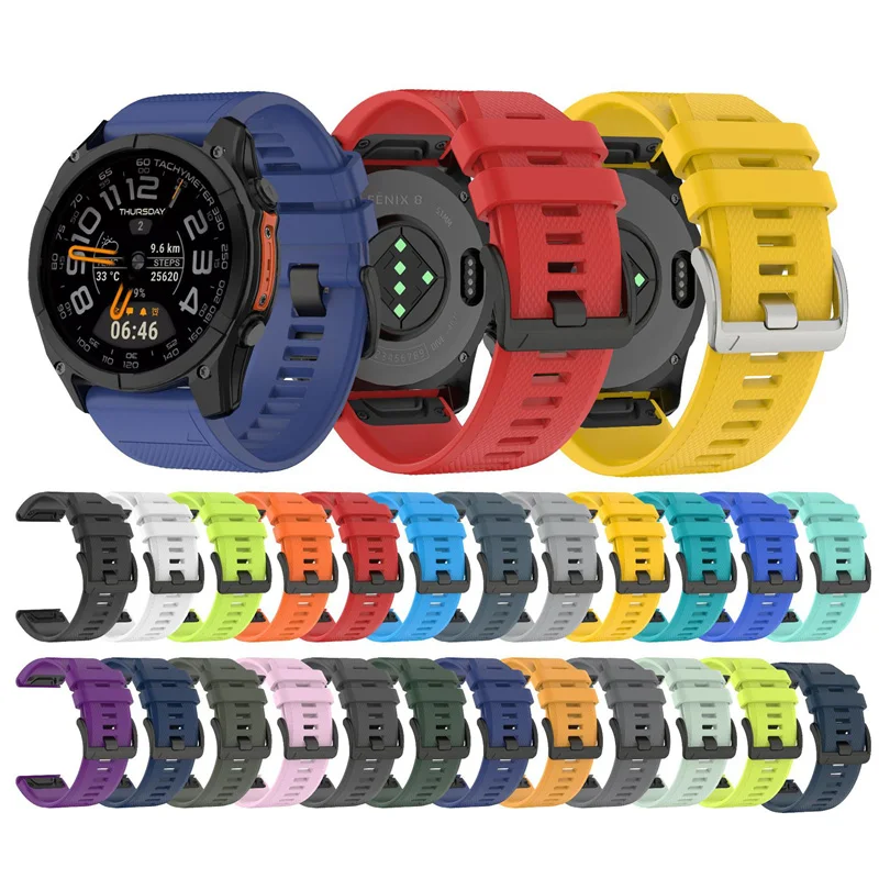 Quick Fit 22 26mm Luminous Silicone Watch Band  For Garmin Fenix 6 6X 7 7X 5 5X Plus  Fenix8 More Colors Available Using
