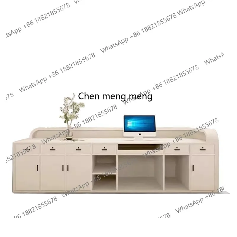 Nowoczesny prosty bar, firma, recepcja hotelu, instytucja szkoleniowa, strona kasy, salon kosmetyczny, studio jogi, biurko recepcyjne