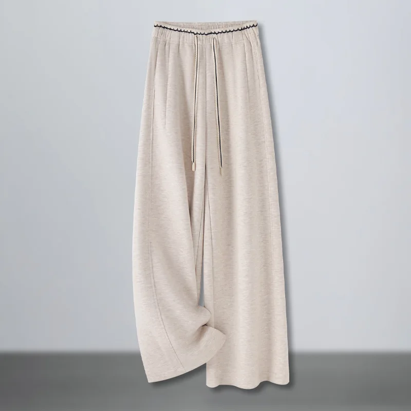 سراويل كسولة للنساء والشتاء، تصميم ثنيات أنيق، تغطية الورك، التخسيس، سراويل كاجوال مستقيمة الساق