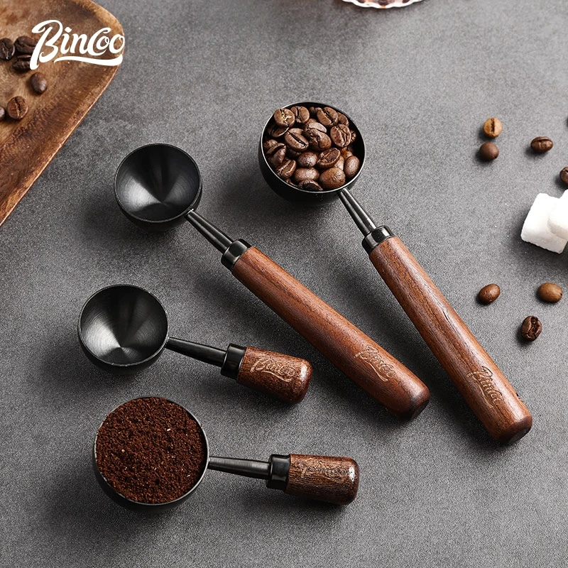 

1 Pcs Walnut Wooden Measuring Spoon Scoop Coffee Beans Bar Kitchen Home Baking Tool Measuring Cup Measuring Tools For Kitchen