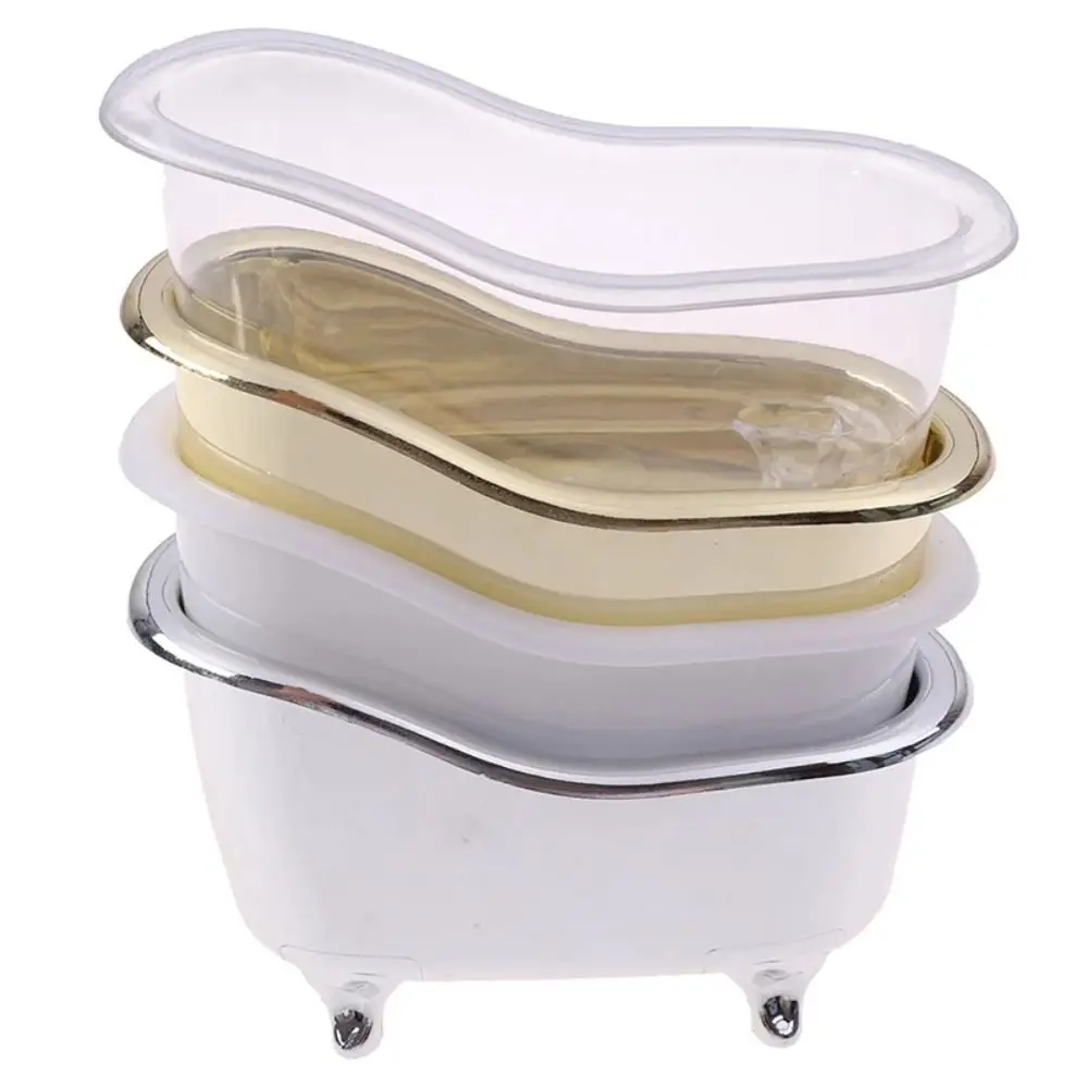 Golden Mini Makeup Bathtub Durable Cosmetic Case Soap Jewelry Storage Box Decorative Organizer Plastic Desktop Organizing Box