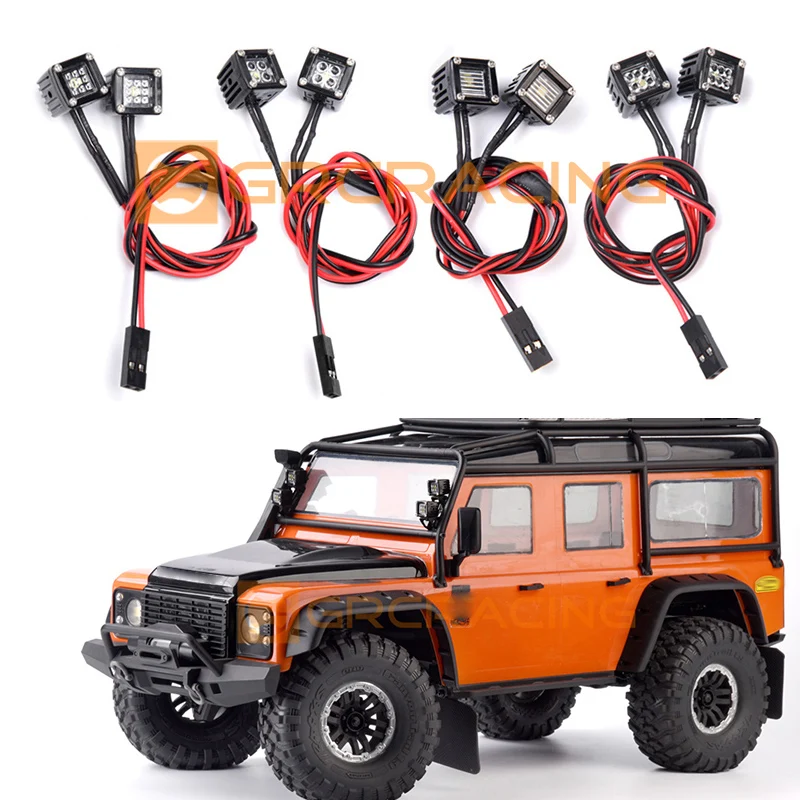 

LED bumper Square spotlight For 1/10 RC Crawler Car Traxxas TRX4 TRX6 G63 SCX10