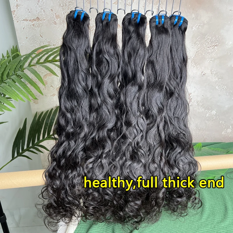 20A Water Wave Bundles 100% Unprocessed Human Hair Raw Virgin Vietnamese Natural Wave Wet and Wavy Extensions Double Weft #1B