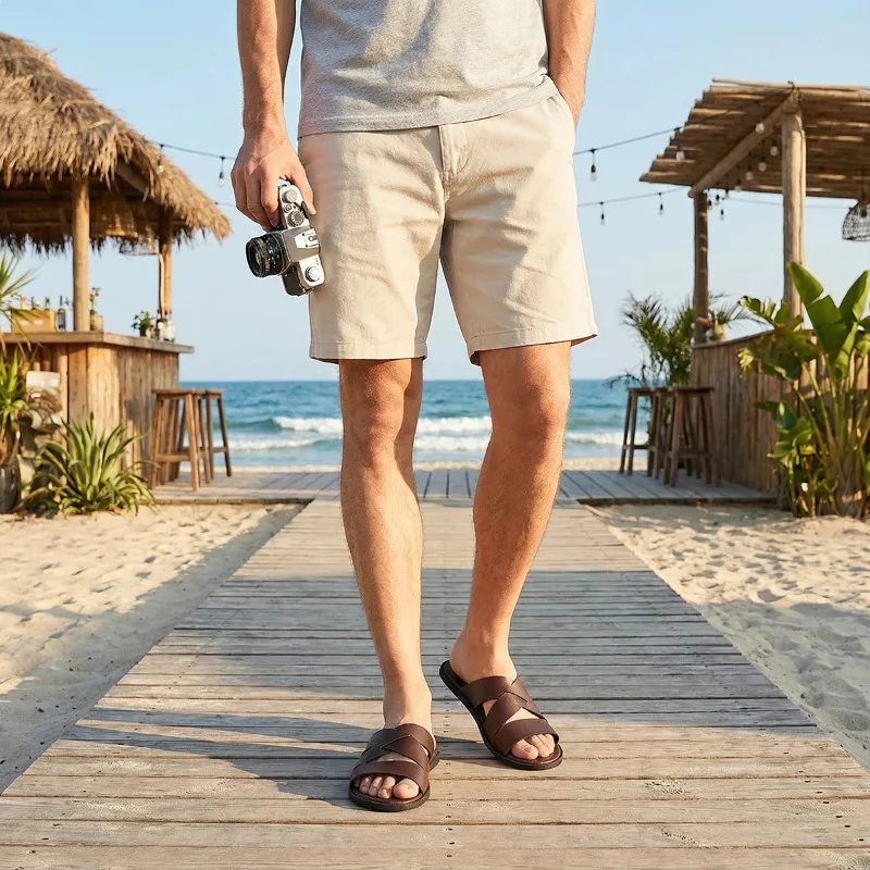 

Daily new men's slippers bathroom outdoor casual sandals non-slip and wear-resistant lightweight men's cool slippers