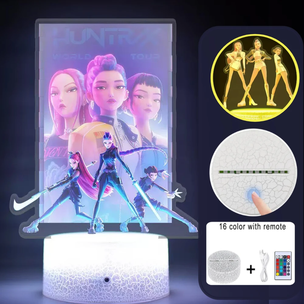 2026 جديد أنيمي موضوع Kawaii زوي رومي ميرا ساجا بنين نجم أحادي اللون ضوء بولي كلوريد الفينيل الكراك 16 ألوان التحكم عن بعد هدايا عيد الميلاد