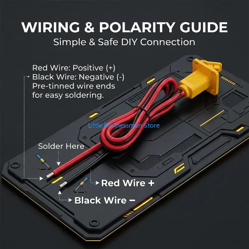 Battery Panel Mount Cable with 12AWG Solder Ready Wire, 4 Hole Plate and Dust Cover for FPV Wiring Use Daily Mode M76A