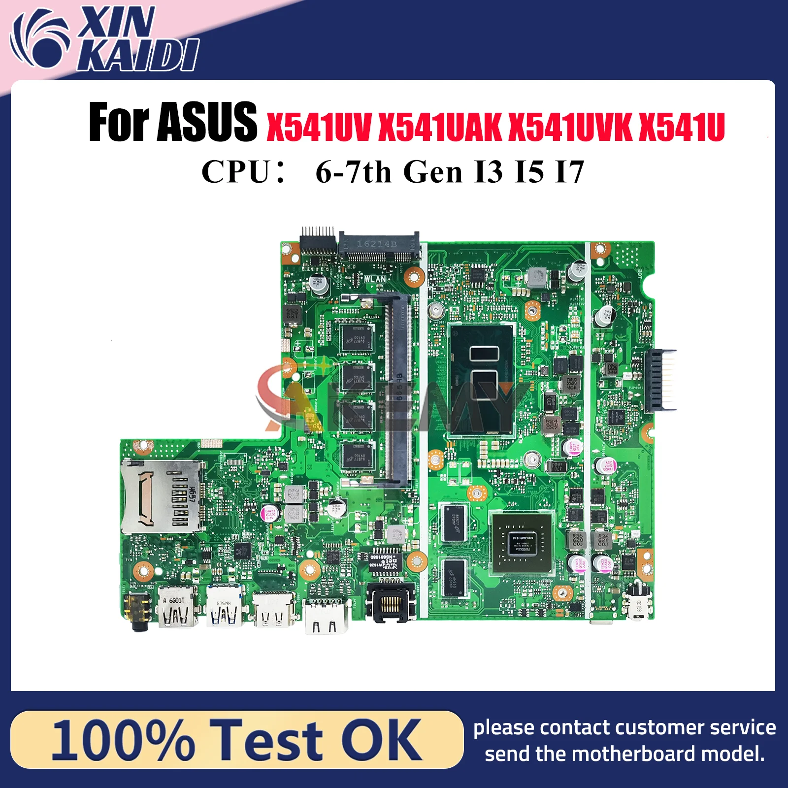 

X541UV Laptop Motherboard For ASUS VivoBook X541U F541U R541U X541UJ X541UAK X541UVK A541U A541U X541UV Mainboard I3 I5 I7 CPU