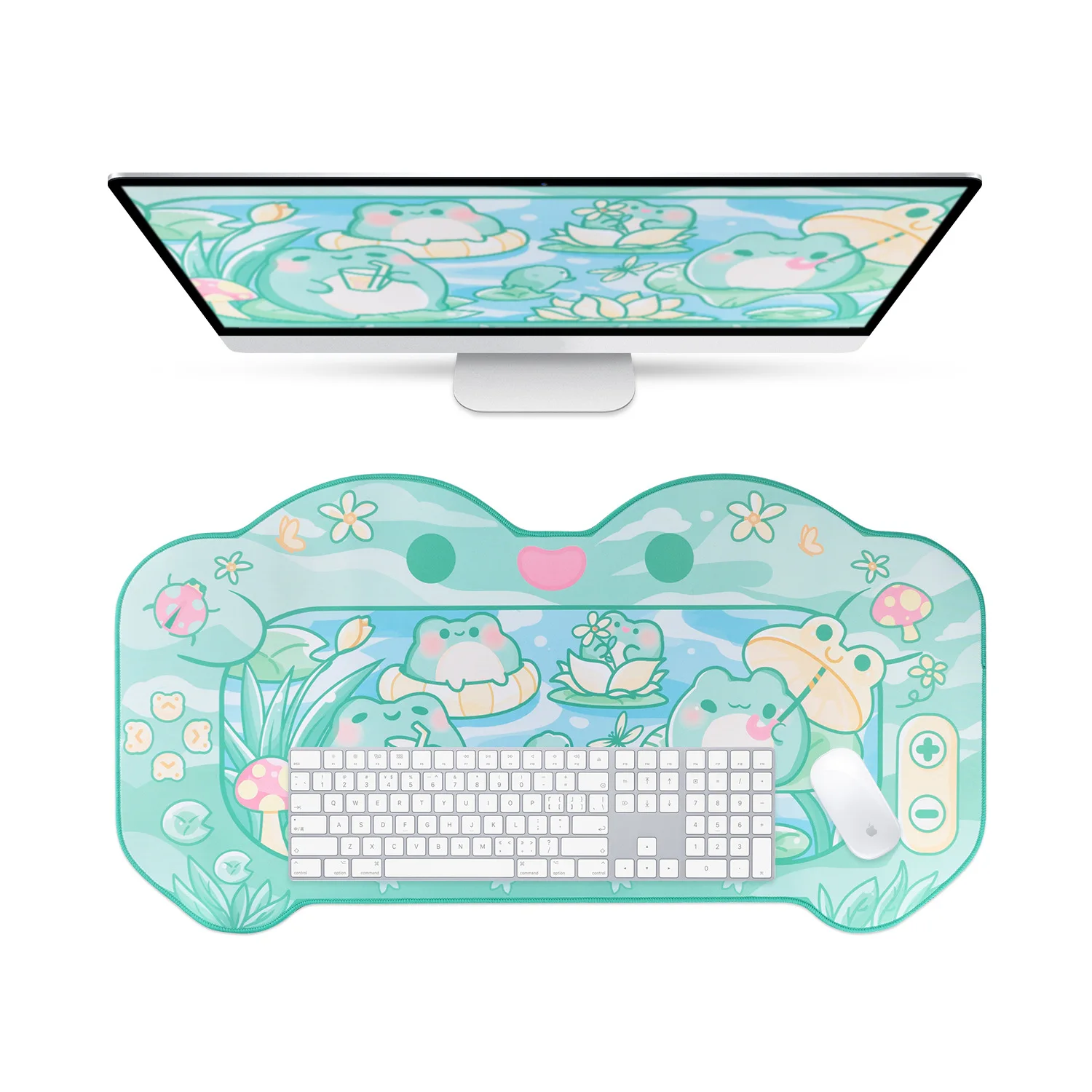 Imagem -06 - Extra Grande Kawaii Gaming Mouse Pad Bonito Sapo Verde Tapete à Prova de Água Antiderrapante Laptop Mat Acessórios de Mesa Xxl