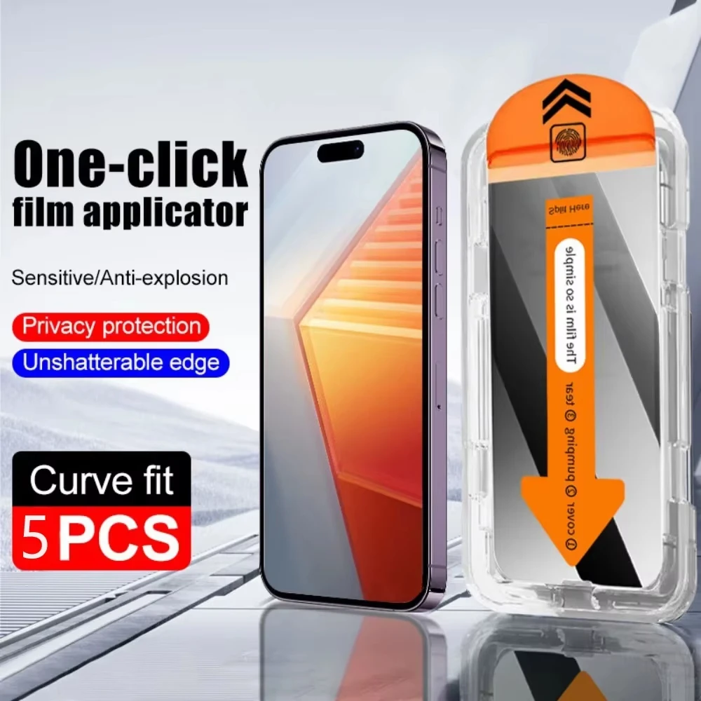 

Oleophobic Coating Easy Installation Privacy Screen Protector For iPhone 17 Pro Max 16 15 14 13 12 11 17 Air XR X XS Glass Film