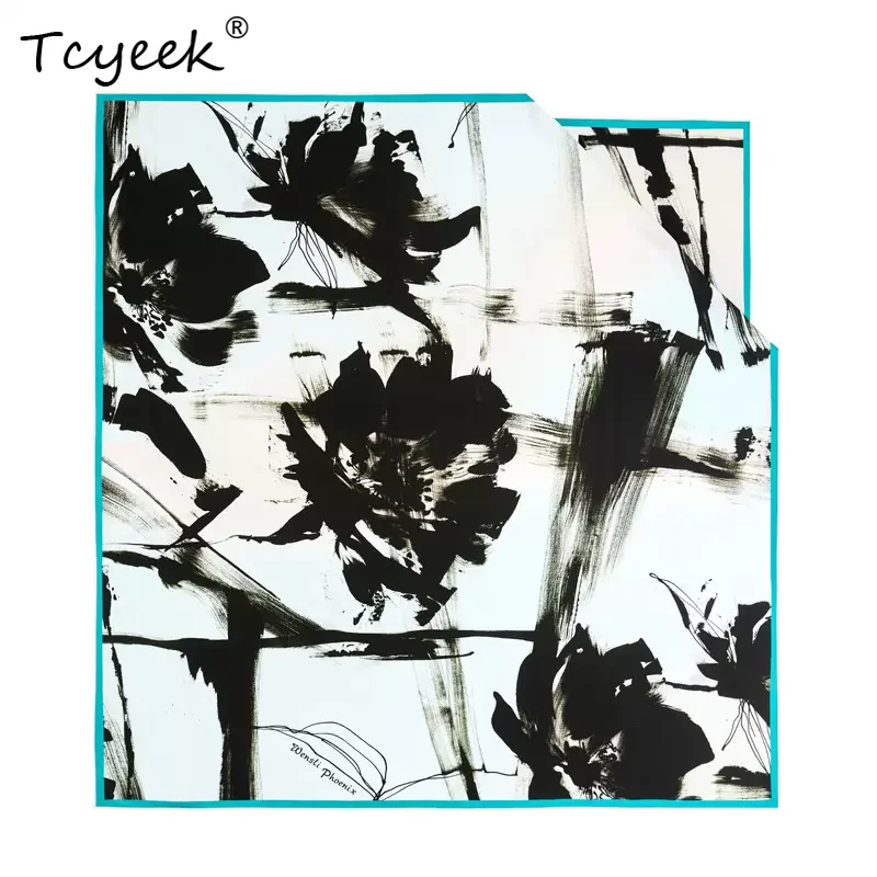 

Tcyeek, 100%Mulberry Slik Kerchief, 88cm Double Sided Print, Mom's Gift Literature Original Design Scarf, 2024 Fall A469138QC