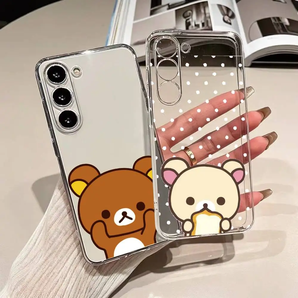 

Cute Cartoon Rilakkuma Phone Case For SamsungA10,12,20,21S,30,31,40,50,51,52,70,71 Transparent Cover