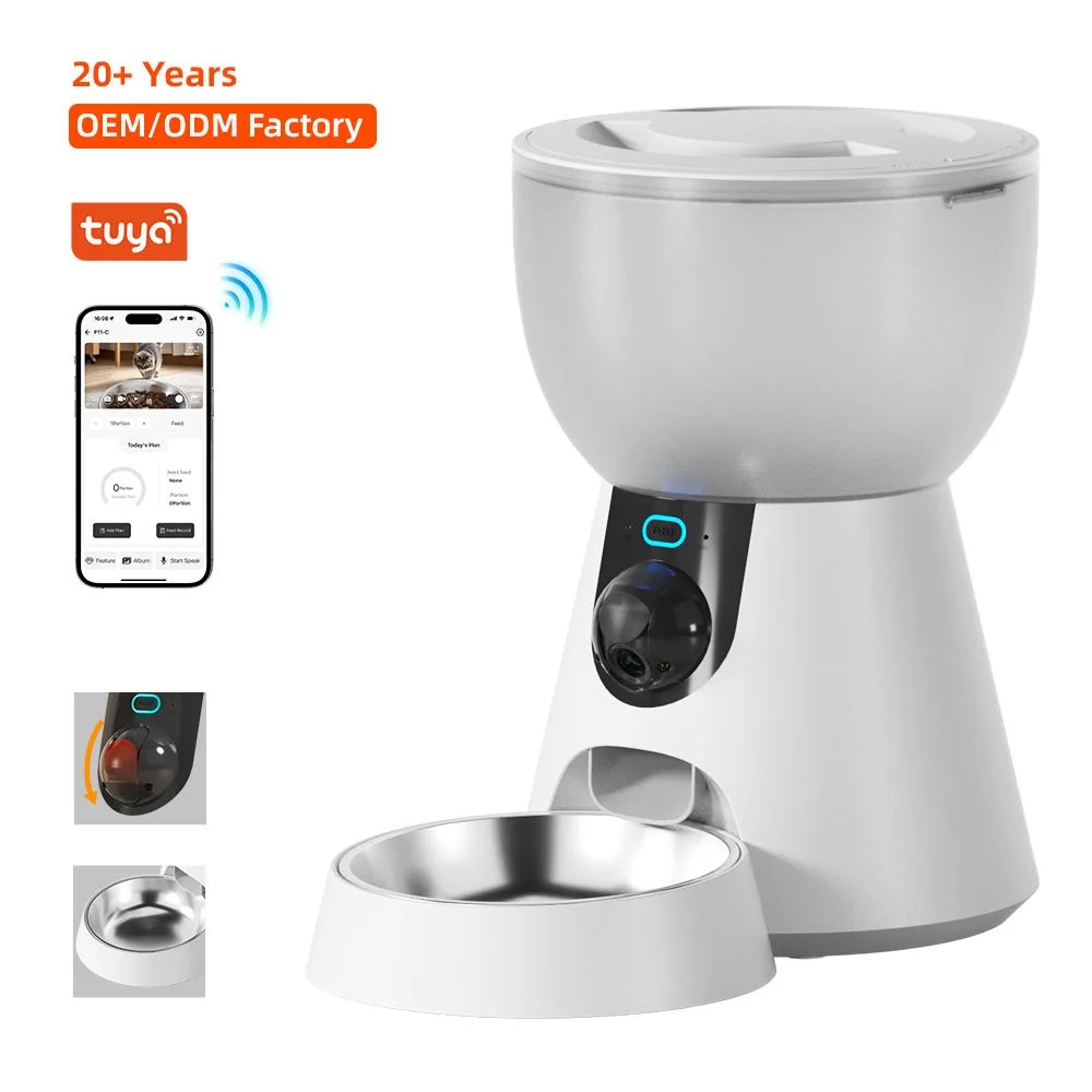 

STLF4L Smart Tuya Application Remote Stainless Steel Pet Food Bowl, 3-megapixel High-definition Cameras, Automatic cat and Dog F