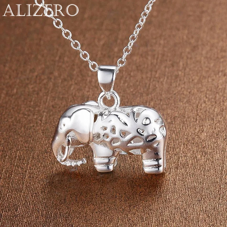

Fine charms 925 Sterling Silver Pretty elephant pendant Necklace For Women fashion Wedding accessories party Jewelry gifts