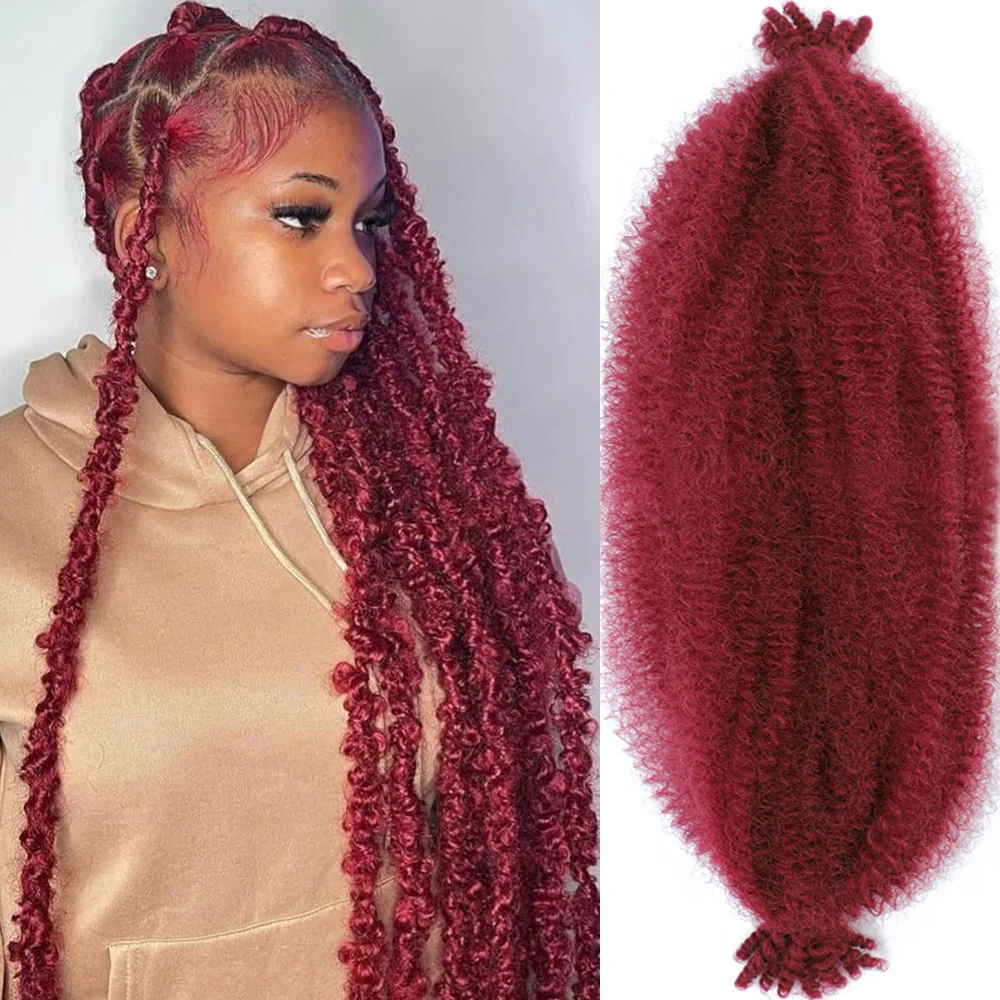 

Springy Afro Twist Hair Pre Fluffed Spring Twist Hair Pre Stretched Wrapping Hair for Faux Locs Hair Extensions 10strands/pack