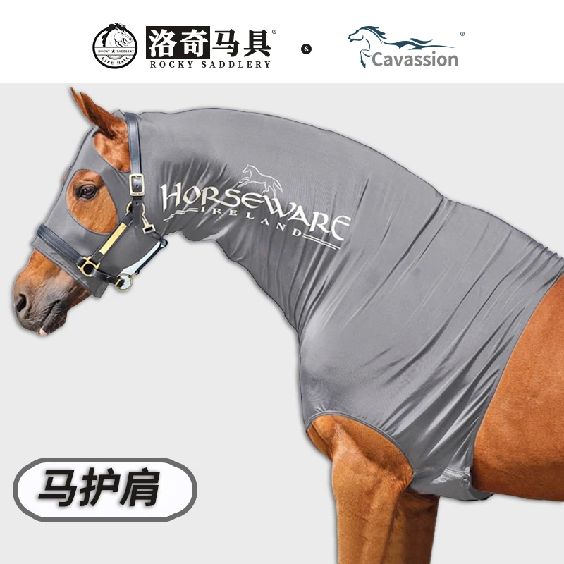 Rambo-Slinky Lycra Stretch Fabric for Horse Hug, Half Body Design for Coverage, Horse Neck and Shoulder, Equestrian Equipment