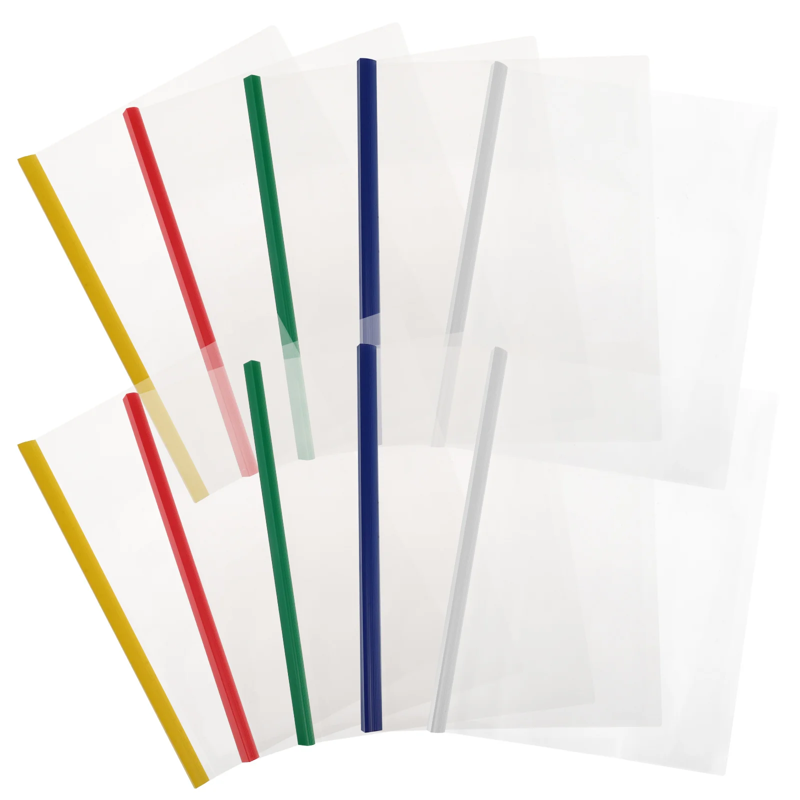 

10 шт., пластиковая папка для файлов формата А4, скользящий стержень, органайзер для документов большой емкости, прозрачная обложка для отчетов, портативная офисная школьная папка для