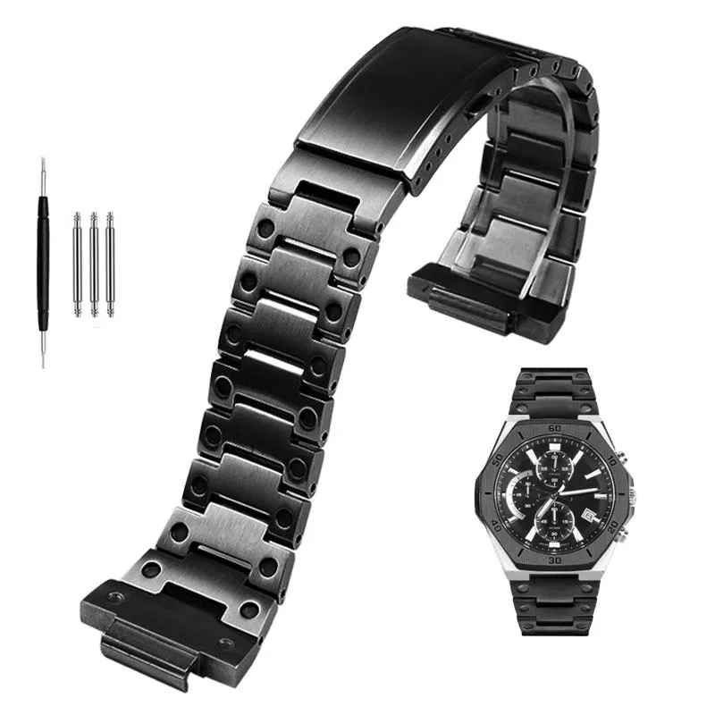 Hot Sale Solid Stainless Steel Metal WatchBand For Casio Edifice Series GST-B400 EFB-680 CL-7A ECB-10D Watch Bracelet 14mm Strap