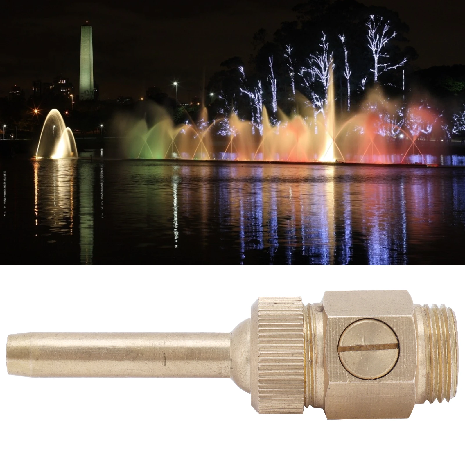 Fountain Direction Jet Fountain Sprinkler Male Thread Brass Fountain Nozzle Adjustable Direction Jet Water Spray Head with Valve view 4